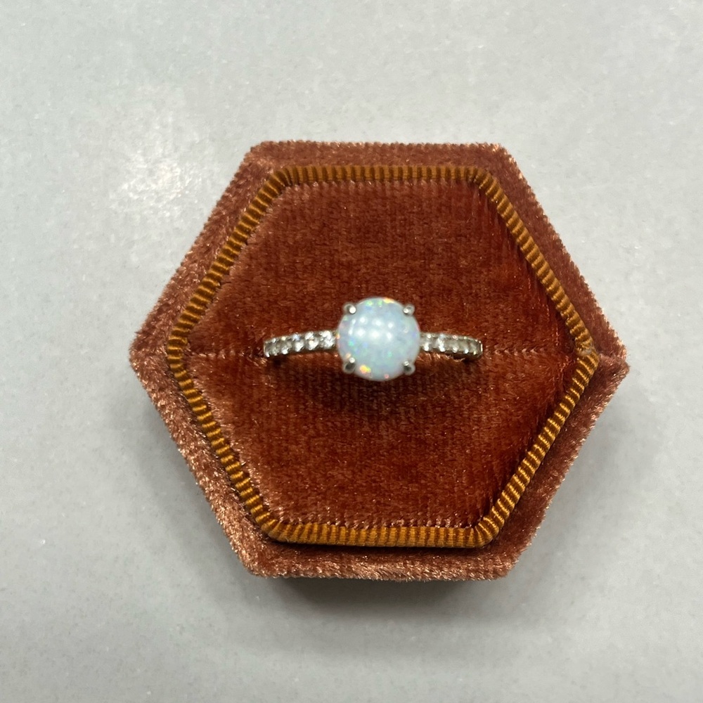 Elegant Silver Opal Ring